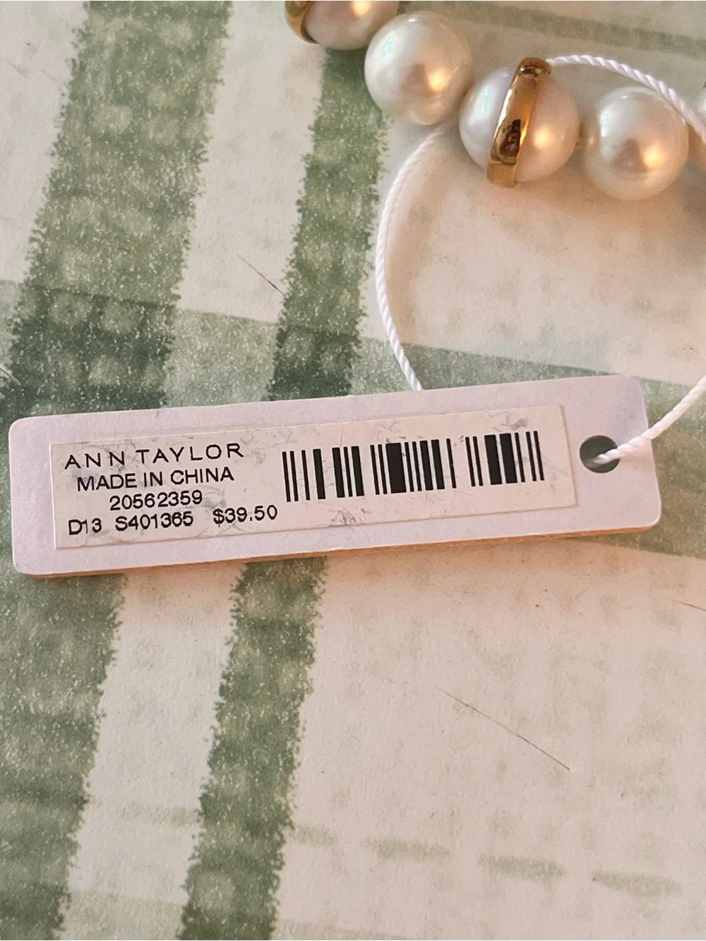 Ann Taylor Pearl & Gold Bead Stretch Bracelet - Ivory/Gold